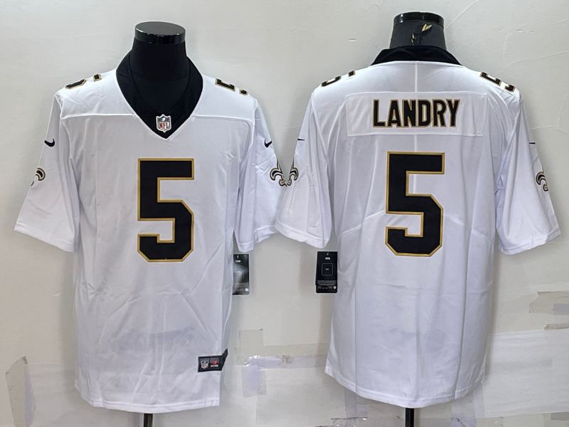 Men's New Orleans Saints Jarvis Landry #5 White Jersey